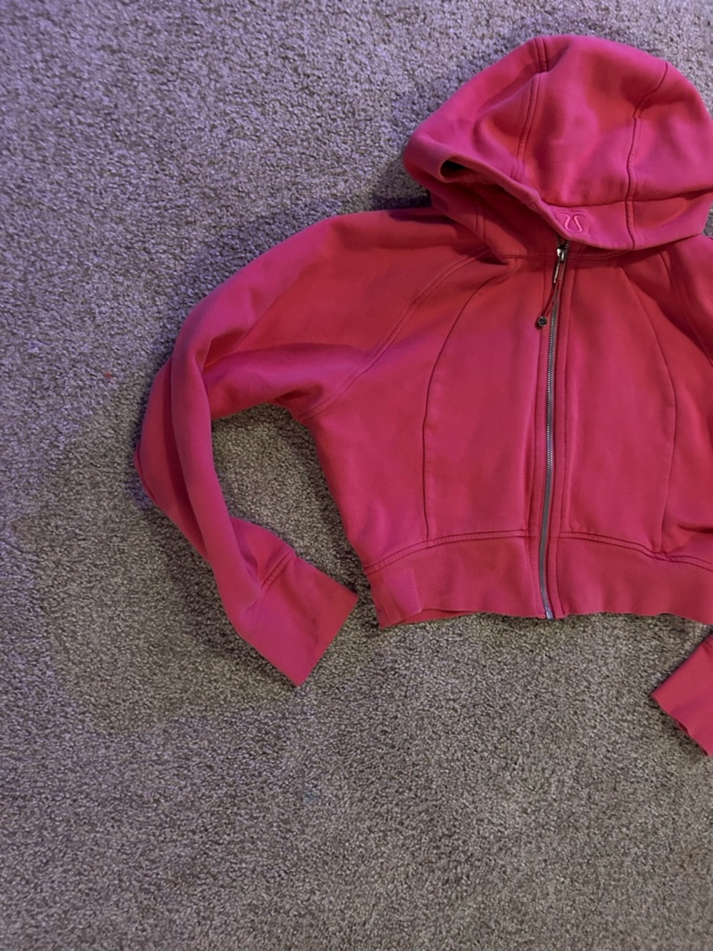 lululemon Scuba Full-Zip Cropped Hoodie Lip Gloss Pink discontinued color - Picture 3 of 8